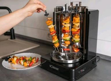 Multi-grill Electrique vertical 3en1 Rôtisserie & Chawarma Bomann DVG 3006 CB