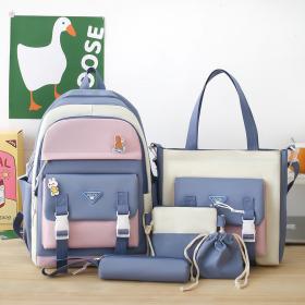 Ensemble de sacs d’école Kawai pour adolescents 5Pcs Guiyu V1 Bleu – 