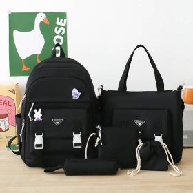 Ensemble de sacs d’école Kawai pour adolescents 5Pcs Guiyu V1 Noir – 
